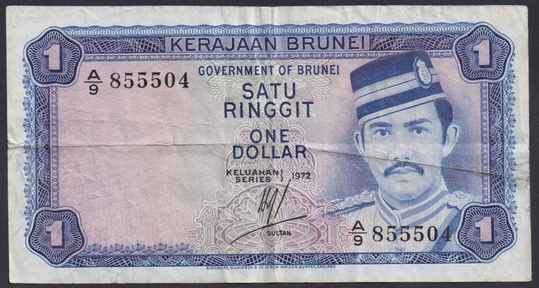 Billets de banque: Brunei 1 Dollar 1972 – D'occasion à Brugg AG par banknoten_muesli