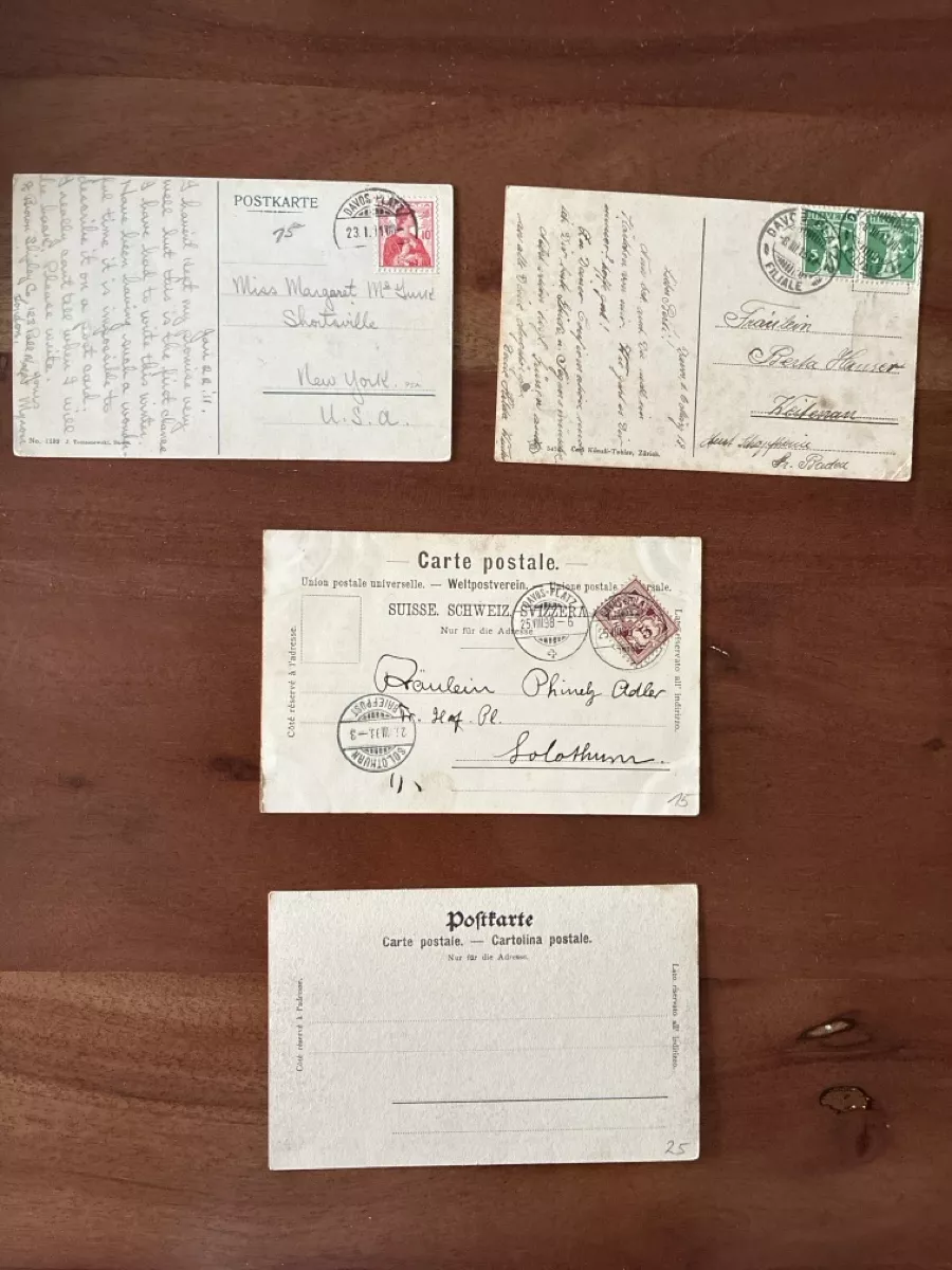 Cartoline postali: 8 Ansichtskarten Schweiz von Davos GR – Usato da Oftringen venduto da Cla.vD.74 1