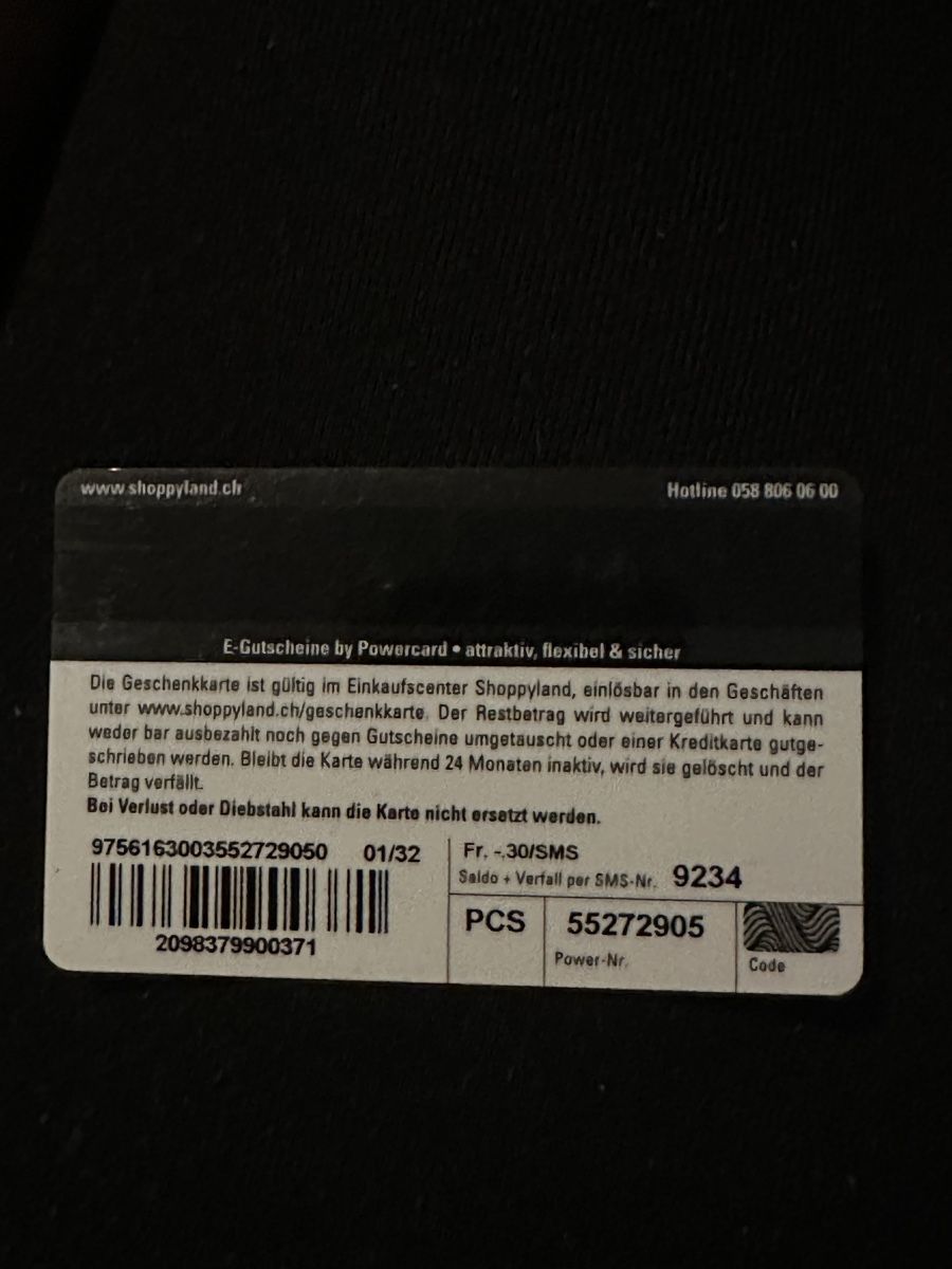 Cartoline: Carte cadeau Shoppyland – Usato da Lausanne venduto da sam_hp5y 1