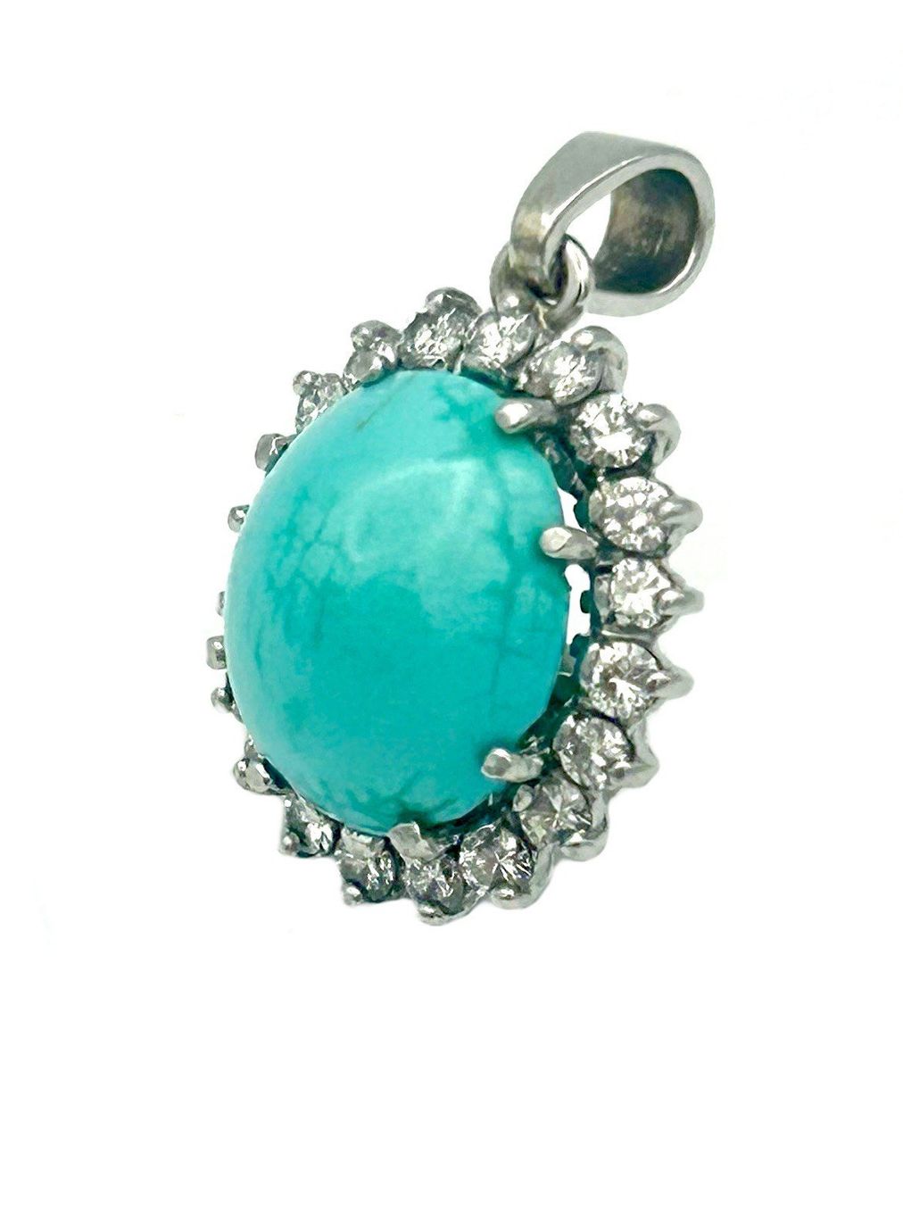 Ciondoli: Pendentif Or Blanc 18K  Turquoise et Diamants – Usato da Renens VD venduto da rom_v9jv 3