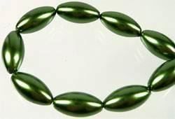 Perle (finte): Glasperle oval  grün     16x8mm – Nuovo (secondo la descrizione) da Alpnachstad venduto da perlengaby