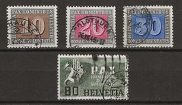 Briefmarken Schweiz PAX 1945 Z 263,264,265,269 gestempelt
