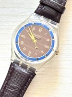 Swatch Solar Swiss Uhr transparent braunes Zifferblatt 1994