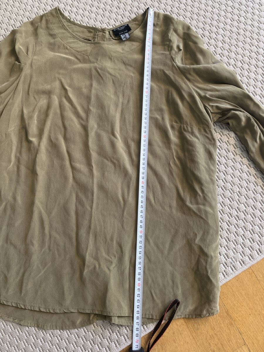 Cyrillus Camicette: Seidenbluse, Cyrillus, Khaki, 40/42 – Usato da Solothurn venduto da Bobesch08 6