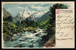 Litho Wetterhorn, Blick auf das Massiv, 