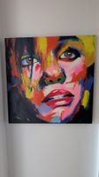 Bild Porträt Frau bunte Farben auf Leinwand ca. 50x50cm