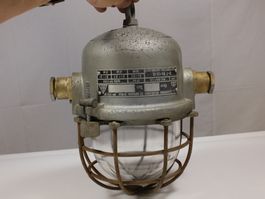 Antike Bunkerlampe MSZ 4814, Fabriklampe, zum aufhängen, #2