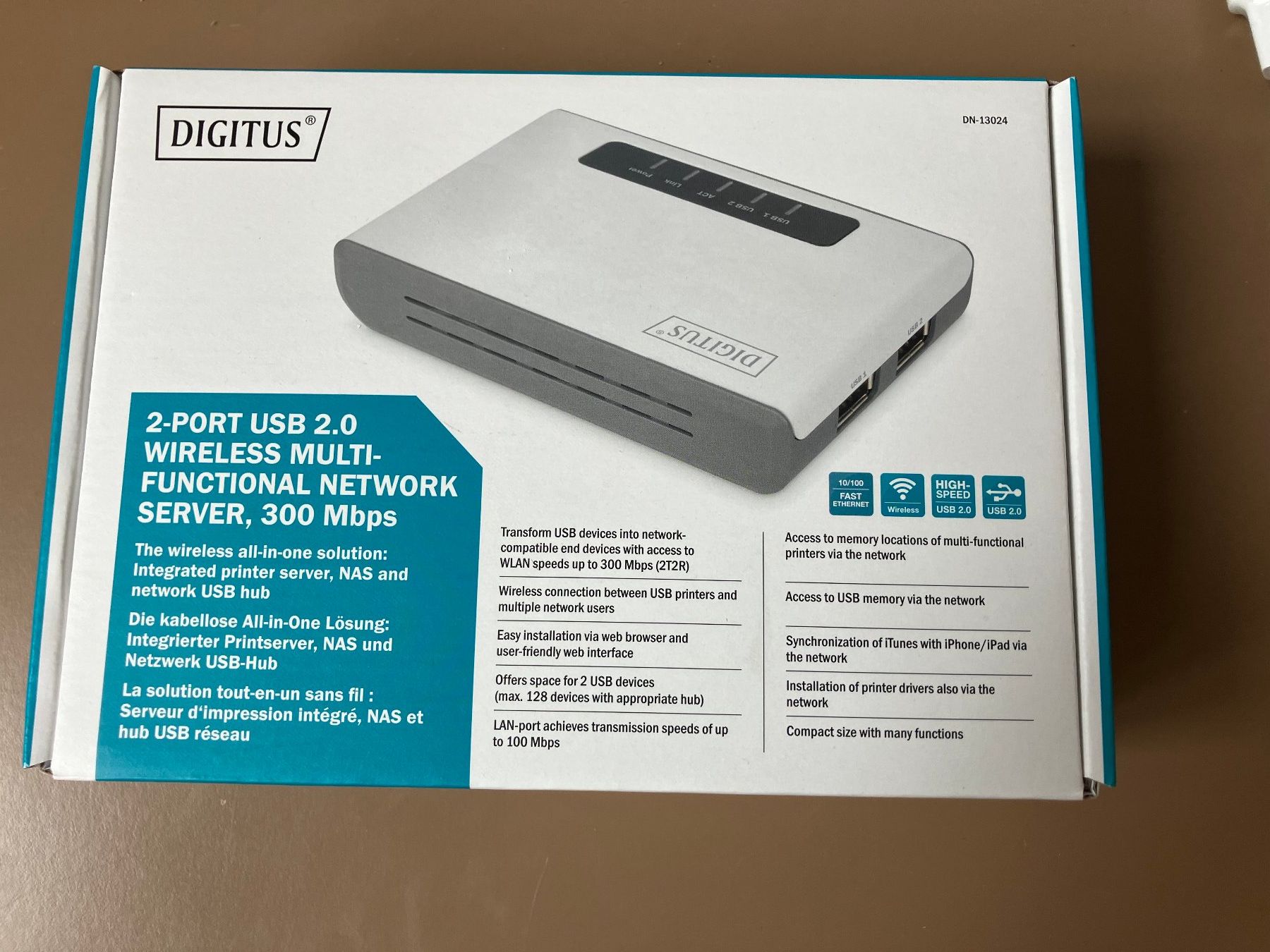 Unità & Adattatore: Digitus DITGITUS 2-Port USB2.0 Wireless Multif. Netw.Server – Nuovo e nell'imballaggio originale da Altstätten SG venduto da bernie-g