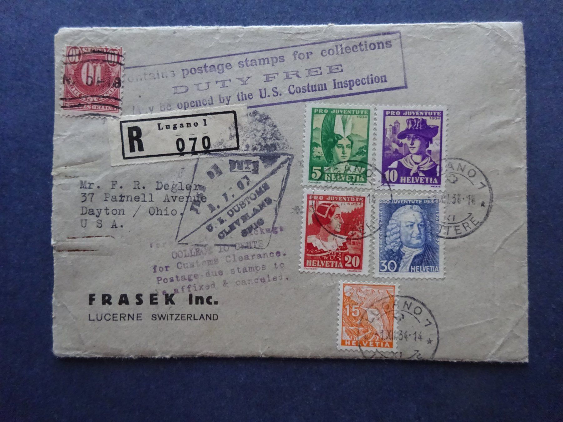 Tutti i francobolli: 1934 Pro Juventute FDC – Usato da Appenzell-Steinegg venduto da adi1975