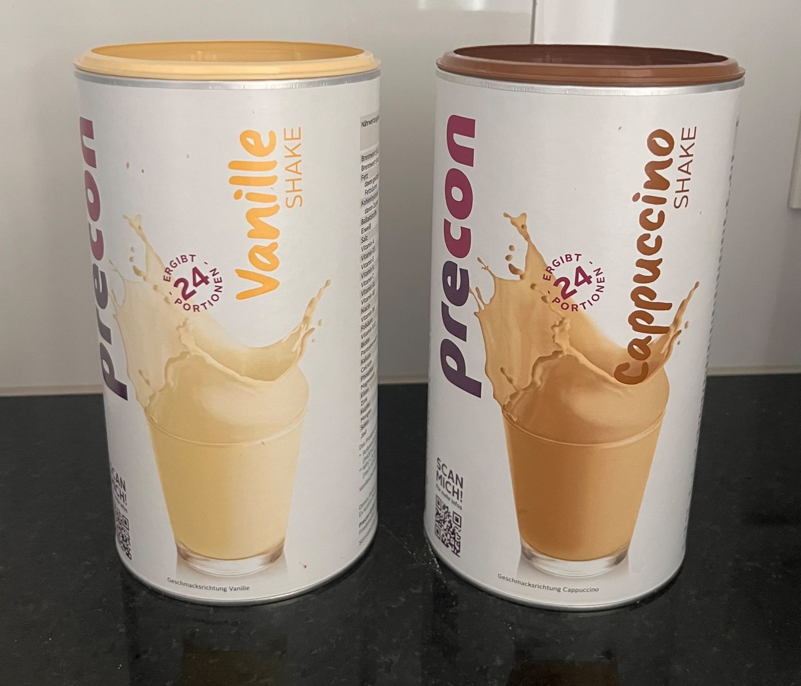 Precon Lebensmittel & Spezialitäten: Precon Shake Cappuccino und Vanille – Gebraucht aus Frauenfeld von geh_f7bs