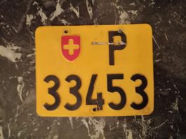 Nummernschild Mofa PTT Post 33453 ausrangiert