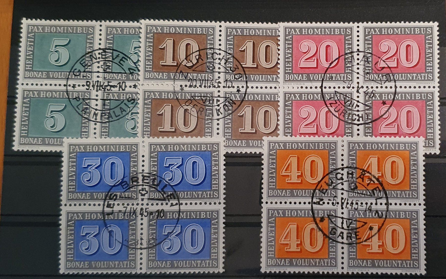 Tutti i francobolli: 1945 Lot Paxmarken Gestempelt – Usato da Kreuzlingen venduto da Rschweiz1 2
