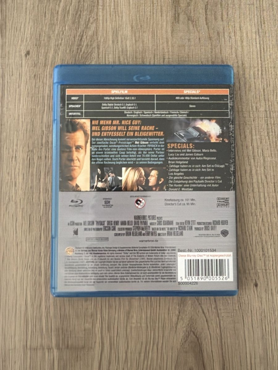 Tutti i DVDs: Payback (1999) BluRay – Usato da Hagendorn venduto da masterchieff 1