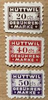 Fiskalmarken Gemeinde Huttwil 20, 40, 50 cts. GEBÜHRENMARKE