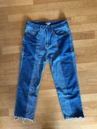H&M Two-Tone Jeans, Size 8, Cropped Length - Great Deal!