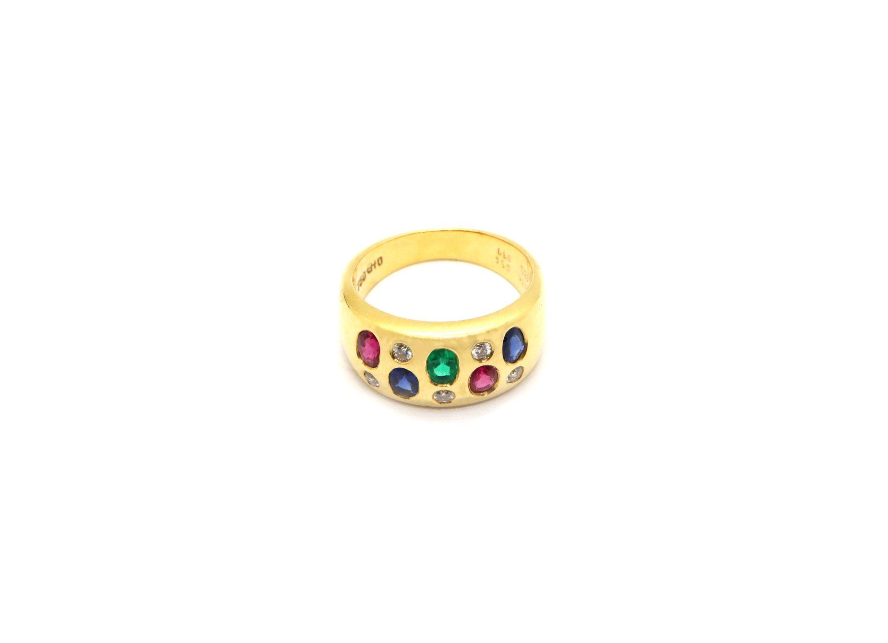 Ringe: Goldring 18K mit Edelsteinen (Grösse 55) – Gebraucht aus Dürnten von schmucklicher 2