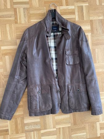 Braune Echtleder Jacke von Cortefiel, Grösse M, Top Zustand!
