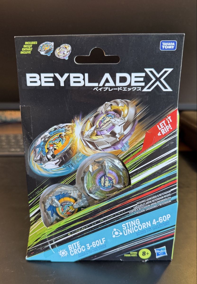 Hasbro Giocattoli: Beyblade X - Bite Croc and Sting Unicorn – Nuovo e nell'imballaggio originale da Rolle venduto da Medrom