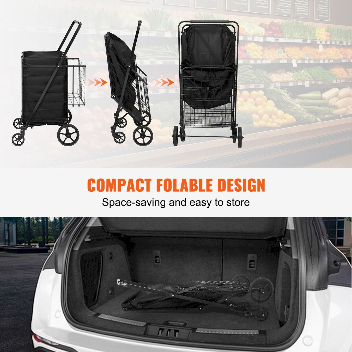 Autres articles pour la maison: VEVOR Einkaufstrolley Klappbar schwarz – Neuf avec emballage d'origine à Bottighofen par zaap 6