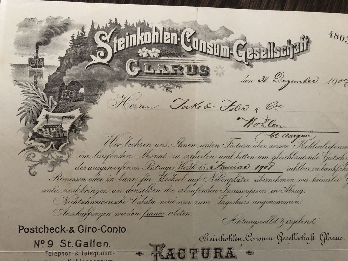 Documenti: Antike Rechnungen aus GLARUS - interessant – Usato da Lufingen venduto da Rac0