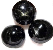 3x Diopsides étoilés ronds 11 mm - Valeur 240.- Fr