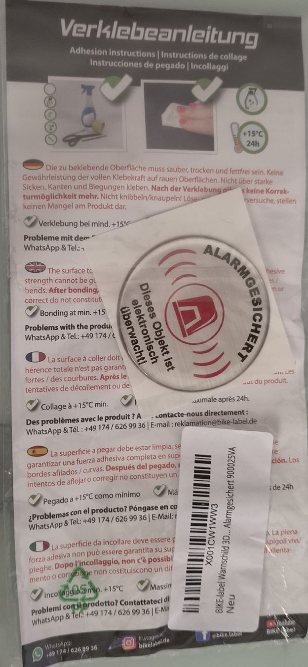 Insegne: 2x Warnschild Alarmgesichert Neu – Nuovo e nell'imballaggio originale da Gerzensee venduto da Omeisel