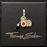 Thomas Sabo Lippenstift Blume und Herz Charms Silber 925 Rot
