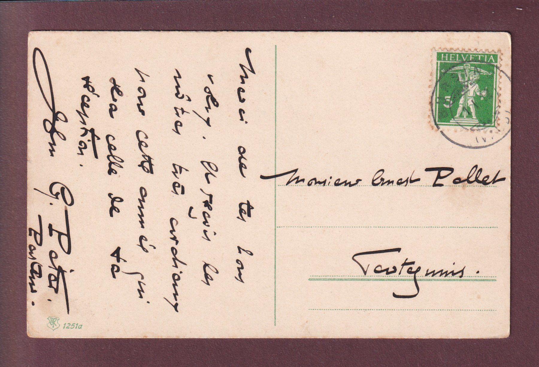Cartoline postali: ARMEE SUISSE - Infanterie - 1912 – Usato da Pully venduto da nicecards 1