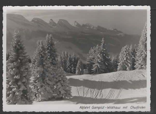 Cartes postales: ABFAHRT GAMPLÜT - WILDHAUS  1938  (D – D'occasion à Ruggell par Masescha