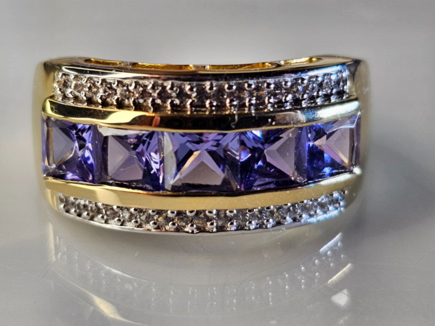 Ringe: Tansanit  925 Silber Gold Edelstein Silberring Ring vg blau – Neu (gemäss Beschreibung) aus Riedt b. Erlen von Gottestraene 1