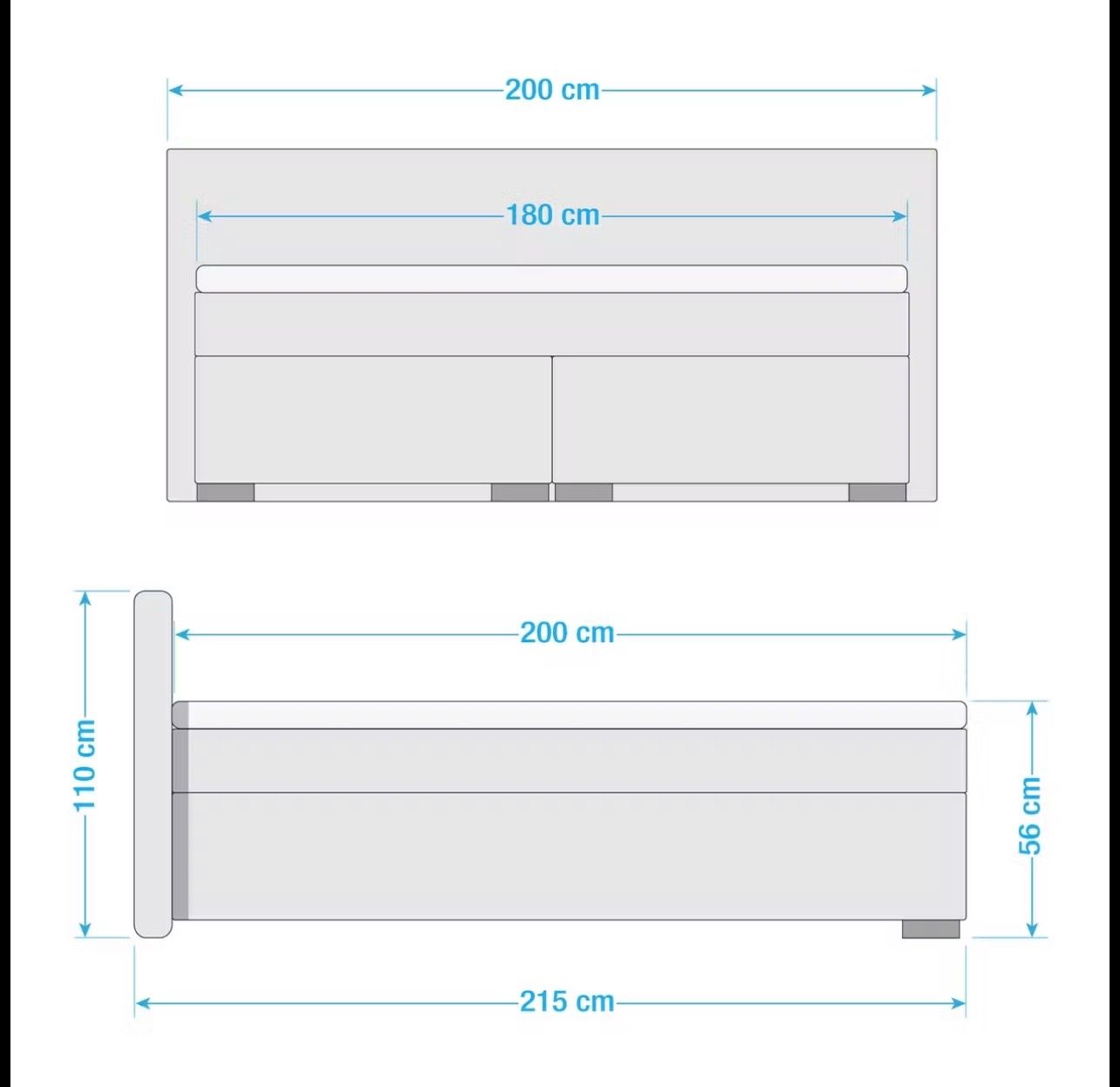 Letti: Gebrauchtes Boxspringbett 180x200 – Usato da Rotkreuz venduto da med_7s97 1