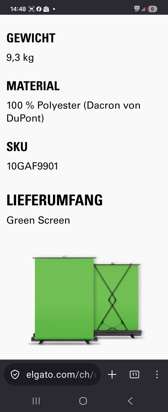Elgato Altri Accessori: elgato Green Screen 200x150 – Nuovo (secondo la descrizione) da Zürich venduto da Samba77 7