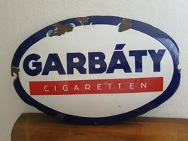 Altes Emailschild Garbaty Cigaretten Berlin 1920 Emaille