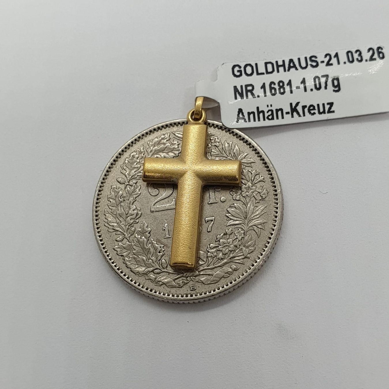 Ciondoli: Echt 18K Gold - Kreuz Anhänger – Usato da Luzern venduto da Goldhaus-Luzern 2