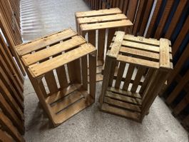 3x Vintage Holzharrassen / Obstkisten Schiess St.Margrethen