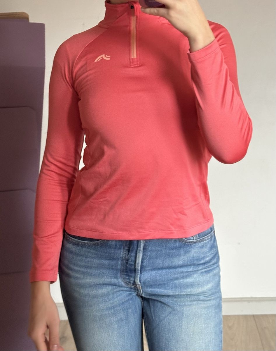 Top: Lachsfarbener Sportpullover mit Zipper, Grösse XS – Usato da Zürich venduto da mar_8myn 3