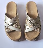 Sandales d'été dorées et blanches - Taille 37 - 