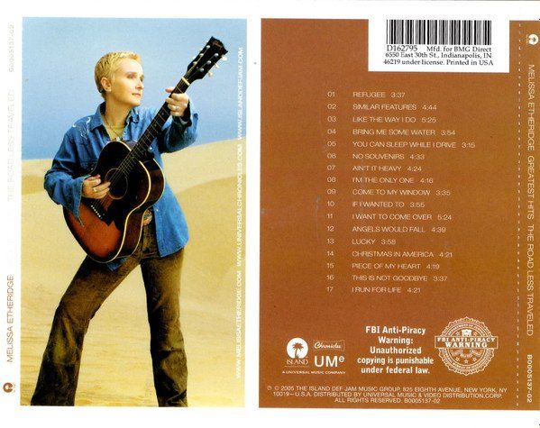 CD: Etheridge Melissa: Road less traveled - Greatest Hits CD – Nuovo (secondo la descrizione) da Steinhausen venduto da Vilivinili 1