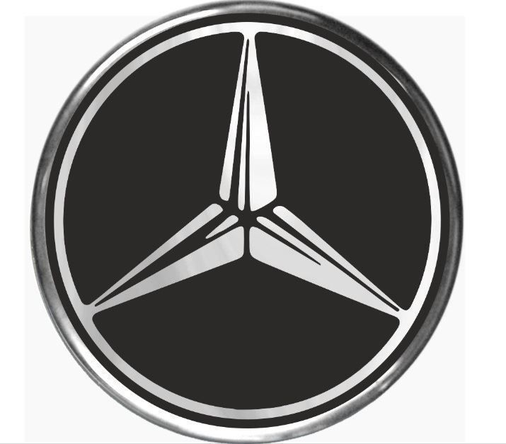 Mercedes 4 3D Nabendeckel Aufkleber 58mm