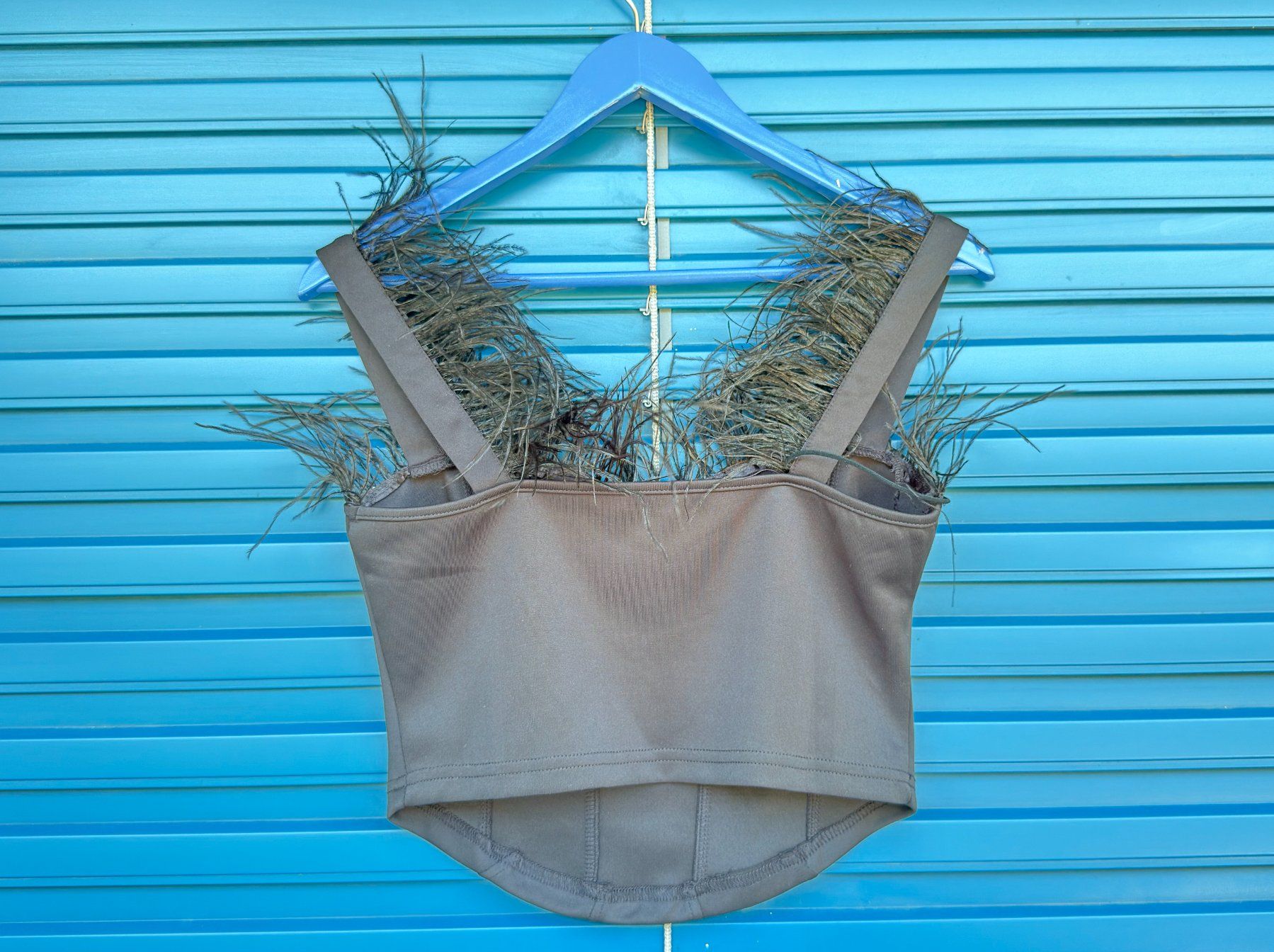 Tops: Bustier corset noir à plumes – Gebraucht aus Thônex von BrYu 8