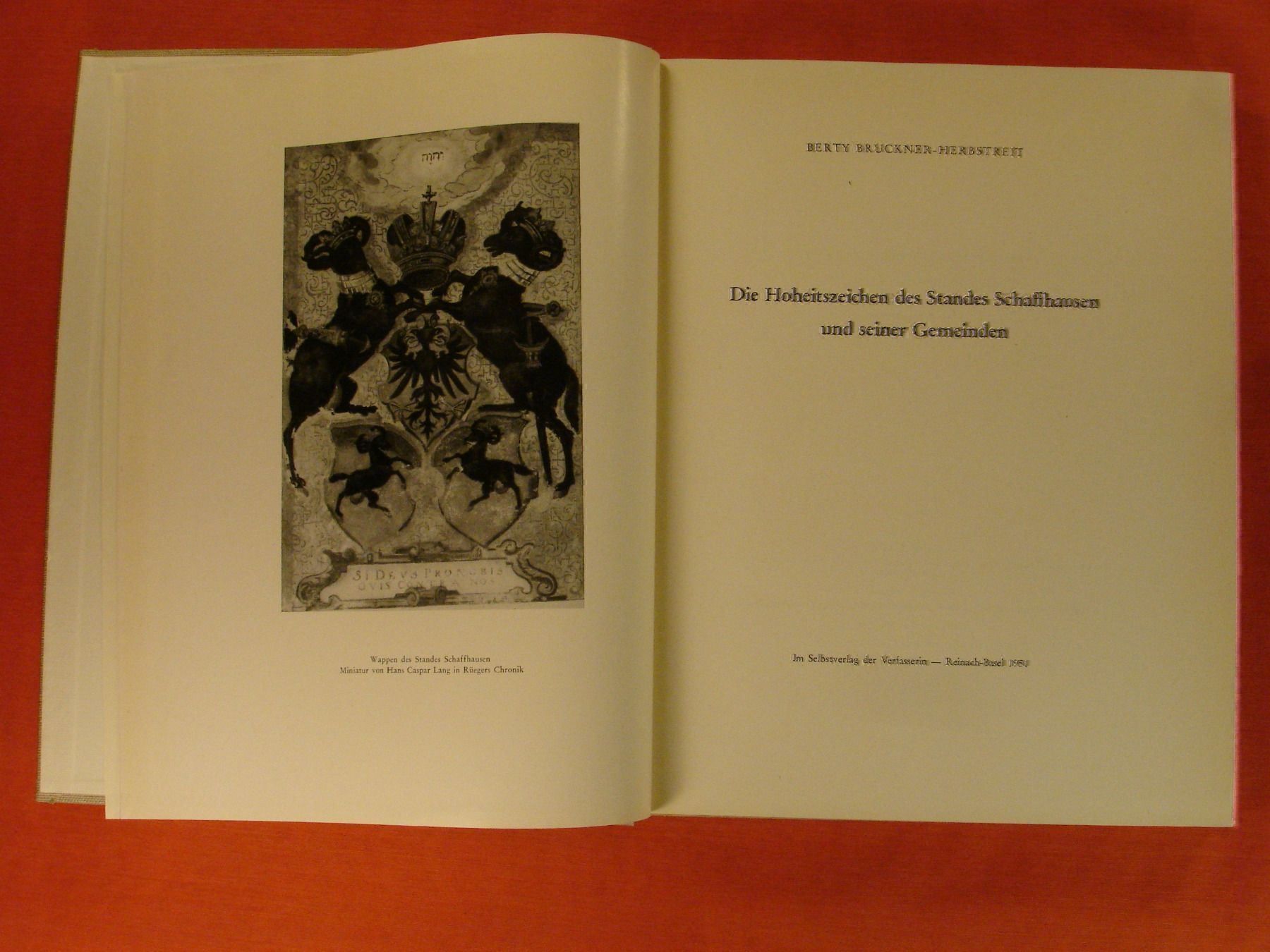 Libri: HOHEITSZEICHEN DES STANDES SCHAFFHAUSEN, WAPPEN – Usato da Grüningen venduto da Kartensammler 2