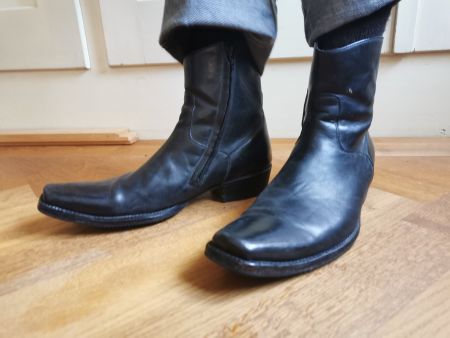 Leder Stiefeletten Sendra Gr. 42 schwarz wie neu, besohlt