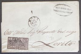STATI PONTIFICIO: 4 pezzi postali degli anni 1852–1870
