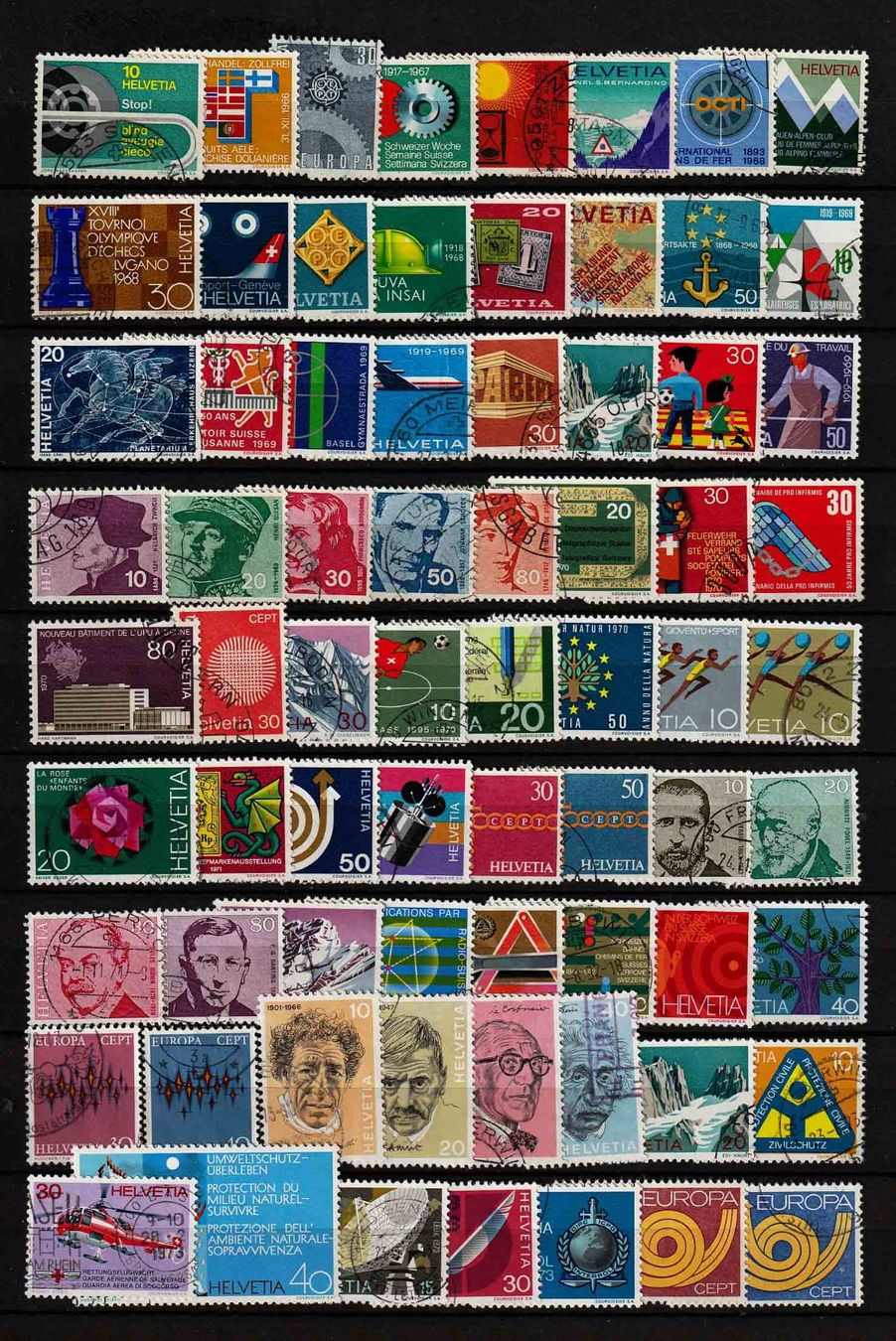 Tutti i francobolli: 1966-1973 CH-Briefmarken Restlot – Usato da Arlesheim venduto da gaugi43
