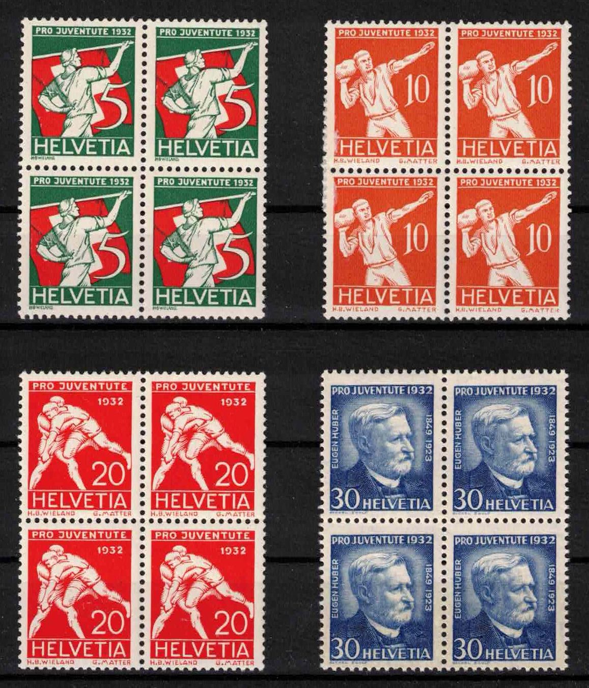 Tutti i francobolli: Pro Juventute 1932 im 4er-Block, postfrisch ** – Nuovo (secondo la descrizione) da Nuglar venduto da Stamp88