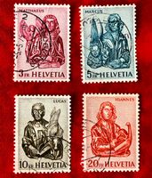 Evangelisten gestempel Nr.381/ 382/ 383/ 384   