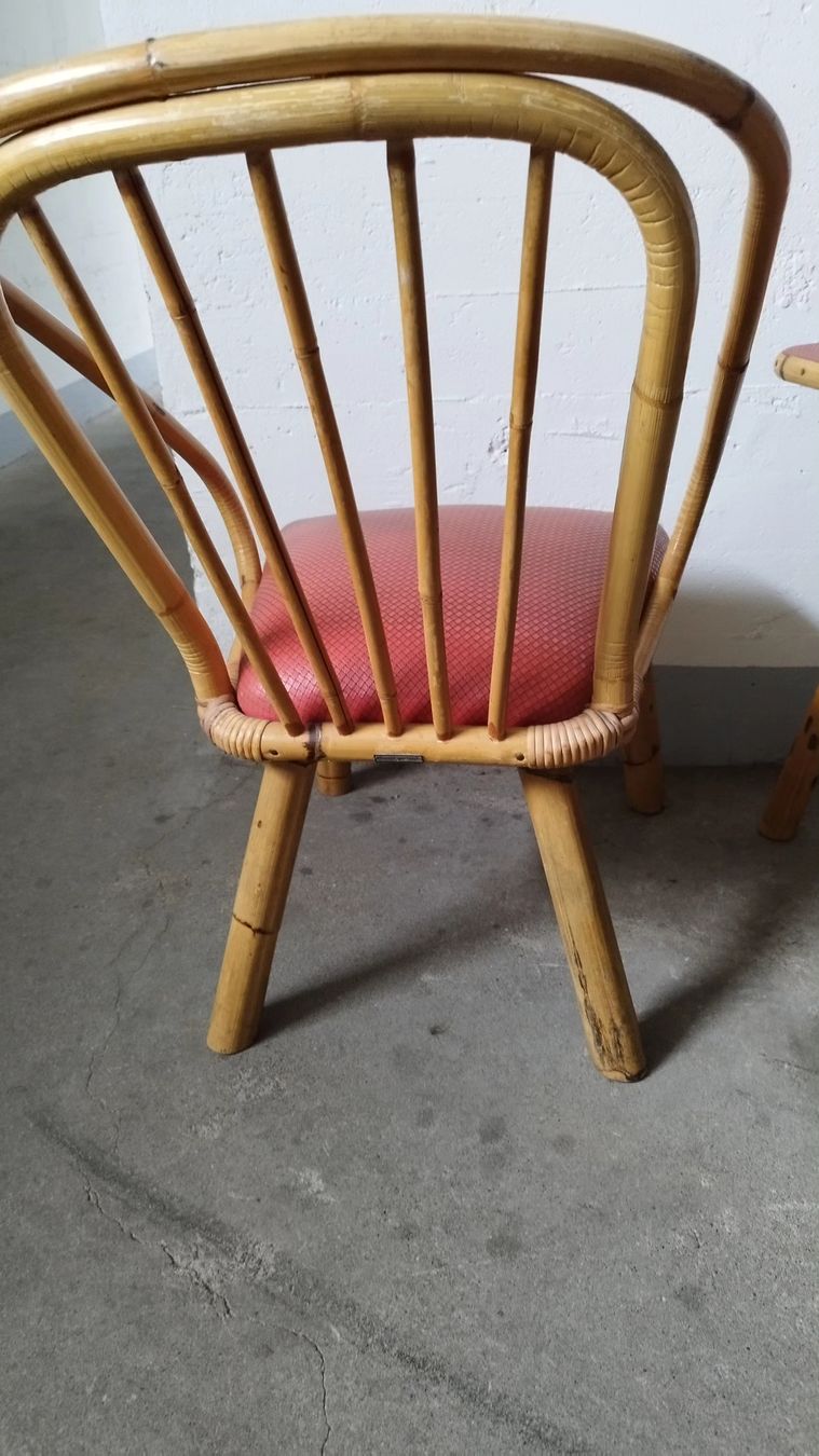 Set de table et chaises: Ensemble vintage rotin – D'occasion à Estavayer-le-lac par catherinelou 3