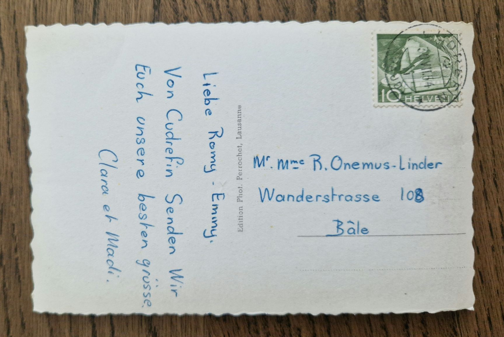 Cartoline postali: Cudrefin 1954 – Usato da Ebikon venduto da Donar50 1