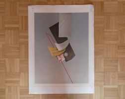 Signierte Lithographie von Giovanni Huber