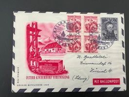 Öst. Ballon-Post-Flug 1950  Graz -Zürich  (G267)